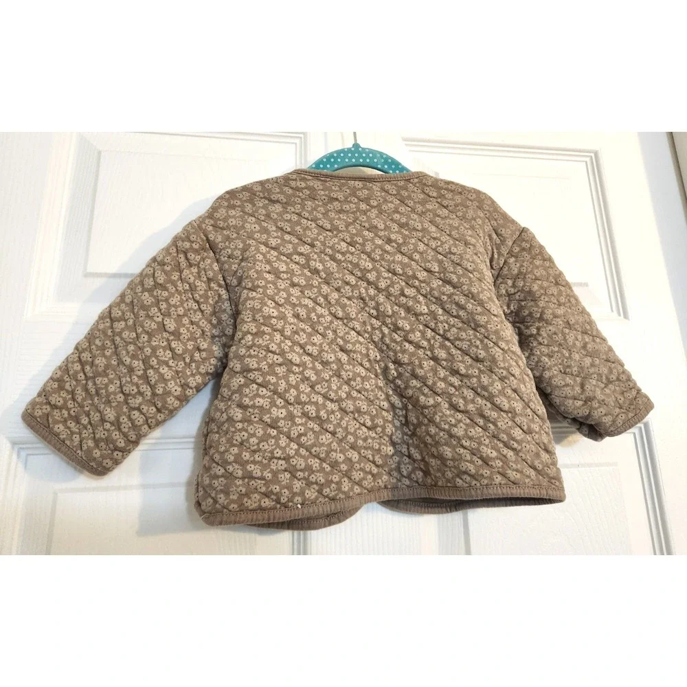 ZARA Quilted Cotton Jacket Baby Girl Size 1-1.5 years Button up Pockets